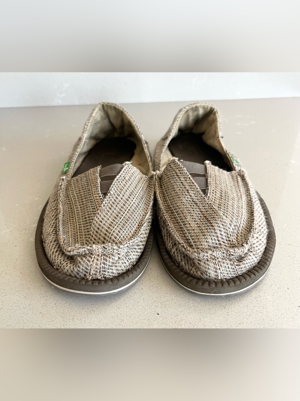 Sanuk Sunbrella Women's Flats Shoes Brown Casual Slip On Boat Shoes Size 8 - Picture 2 of 13